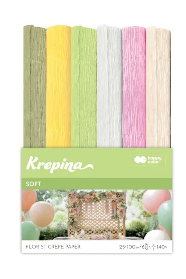 Happy Color Krepina marszczona 25x100cm Soft 6 kolor�w