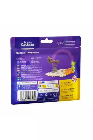 Klocki konstrukcyjne Mini Waffle 25el. Diplodok i Pustynia MARIOINEX 906170