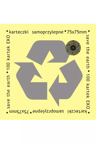 Ziemia Obiecana Karteczki samoprzylepne eko ��te 75x75 mm 100 kartek