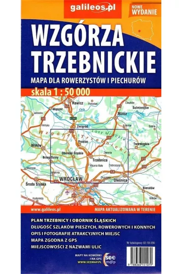 Mapa dla rowerzyst�w i piech. -Wzg�rza Trzebnickie