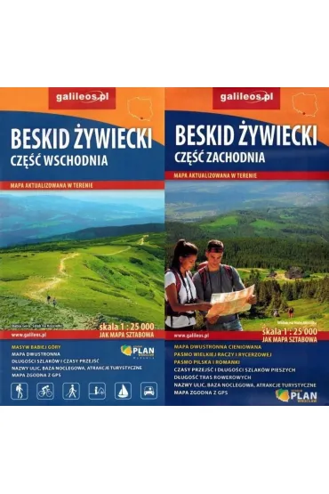 Mapa turystyczna. Beskid �ywiecki. Cz�� wschodnia i zachodnia 1:25 000 (dwustronna)