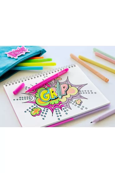 Faber-Castell Flamastry Grip neonowe i pastelowe w etui 10 szt.