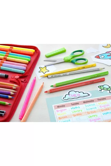 Faber-Castell Flamastry Grip neonowe i pastelowe w etui 10 szt.