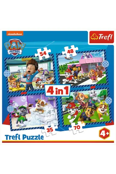 Puzzle 4w1 - Psie sprawy (35+48+54+70 el.) Trefl