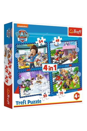 Puzzle 4w1 - Psie sprawy (35+48+54+70 el.) Trefl