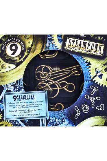 �amig��wki metalowe 9 sztuk Steampunk szary