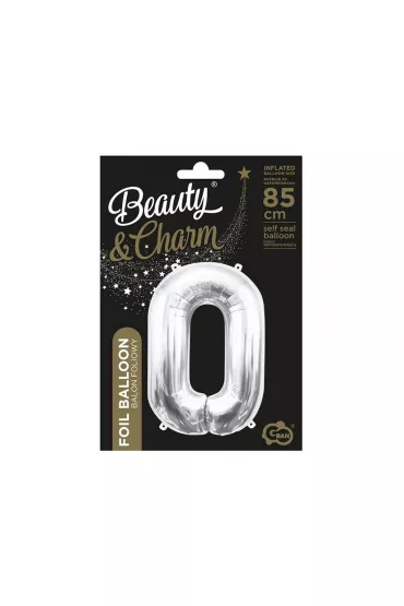 Godan Balon foliowy B&C cyfra 0 srebrna 85cm