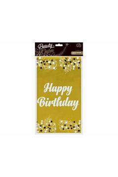 Godan Obrus foliowy B&C Happy Birthday 137x183 cm żółty