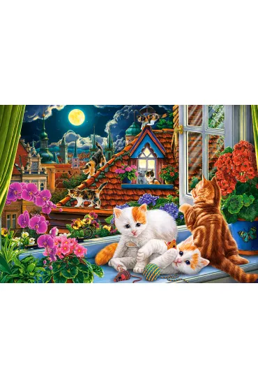Puzzle 1500 el. Kittens on the Roof Castorland