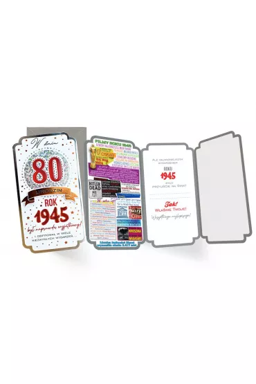 Kukartka Karnet PM-397 Urodziny 80  cyfry, roczniki  2025