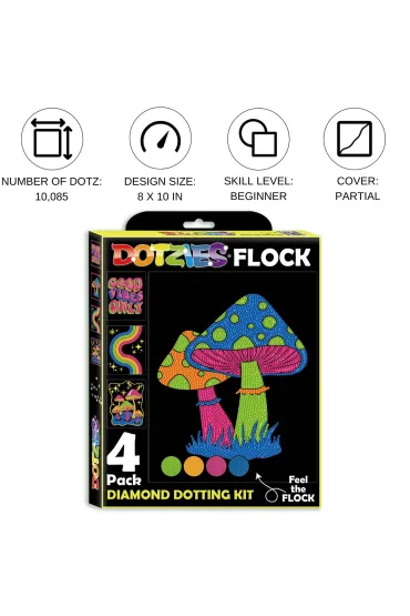 Diamond Dotz Haft diamentowy - Adults Flocked Neon Good Vibes 4pack