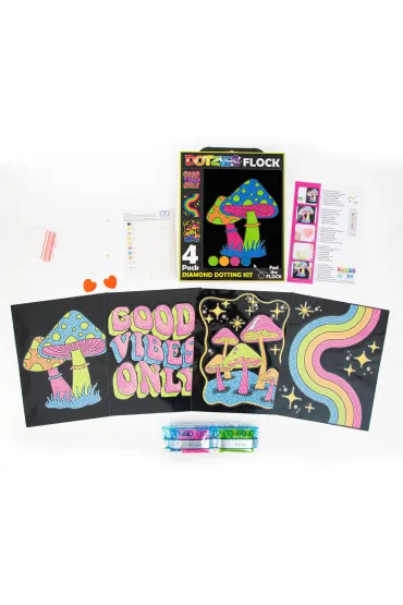 Diamond Dotz Haft diamentowy - Adults Flocked Neon Good Vibes 4pack