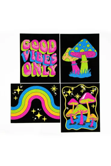 Diamond Dotz Haft diamentowy - Adults Flocked Neon Good Vibes 4pack