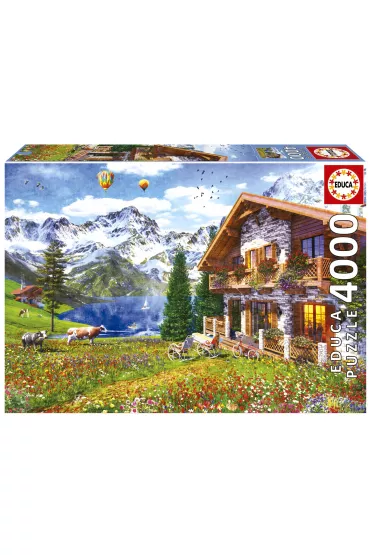 Puzzle 4000 el. Dom w Alpach Educa