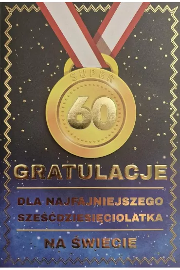 Yeku Karnet Urodziny 60 medal m�skie