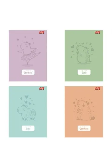 St. Majewski Zeszyt A5 Capybara Pastel kratka 32 kartki 15 szt.