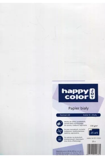 Happy Color Karton bia�y A4 170g 25 szt.