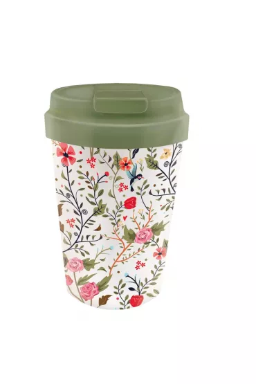 Chic-Mic Kubek podr�ny z tworzywa pla flowers and birds 350 ml