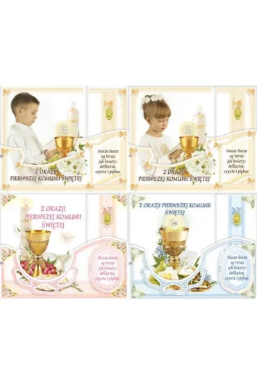 Karta Ksi��eczka Pami�tka I Komunii �wi�ta 25024 150 x 185 mm - Z okazji Pierwszej Komunii �wi�tej Ks