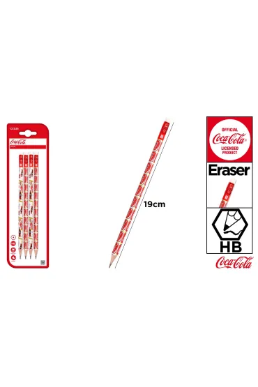 Mp Main Paper O��wek HB z gumk� Coca-Cola 4 szt.