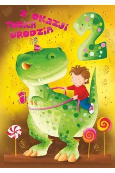 Art Nuvo Karnet 2 urodziny dinozaur