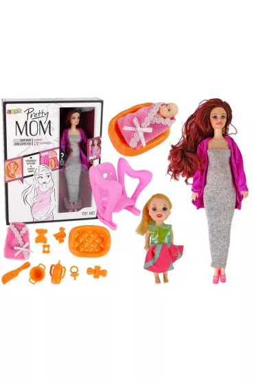 Lalka w ci��y d�ugie w�osy, akcesoria LeanToys
