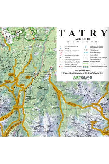 Mapa zdrapka Tatry 1:50 000