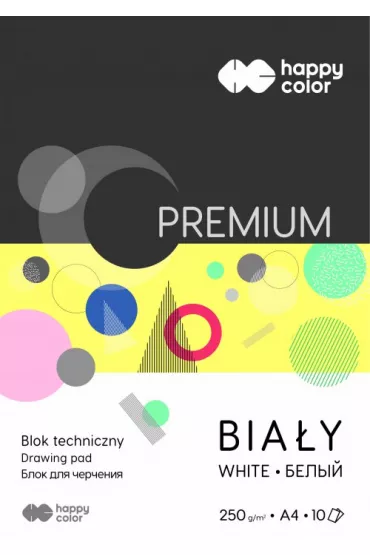 Happy Color Blok techniczny A4 Premium bia�y 250g 20 szt.