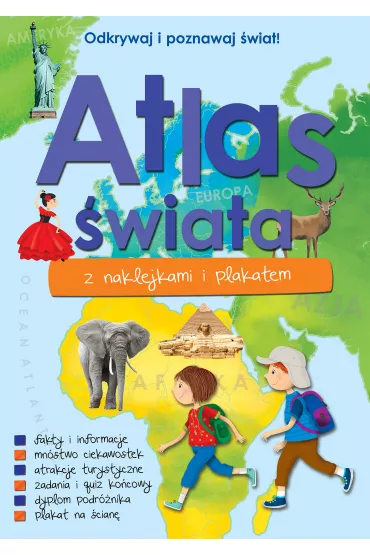 Atlas �wiata z naklejkami i plakatem - Paulina Kaniewska