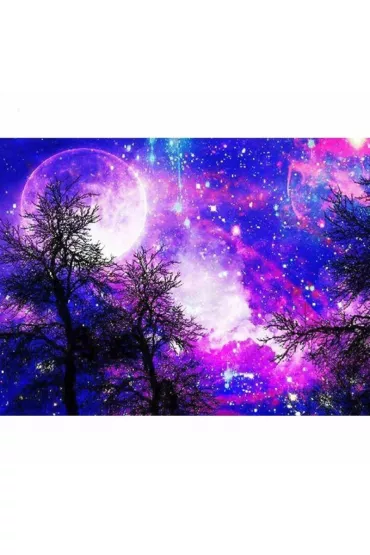 Norimpex Diamentowa mozaika - Fioletowa noc nad drzewami 30x40cm