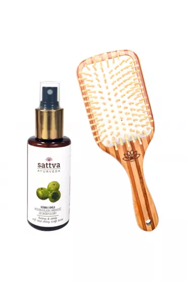 Sattva Zestaw wcierka do w�os�w + bambusowa szczotka 100 ml + 1 szt.