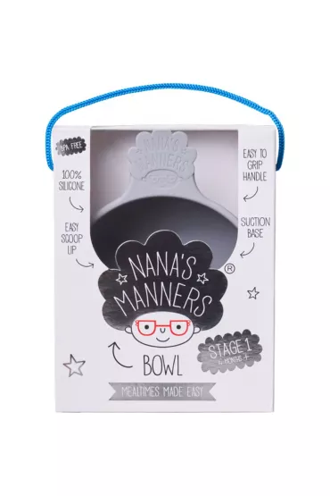 Nana`s Manners Etap 1, Miska silikonowa z przyssawk� i uchwytem, szara