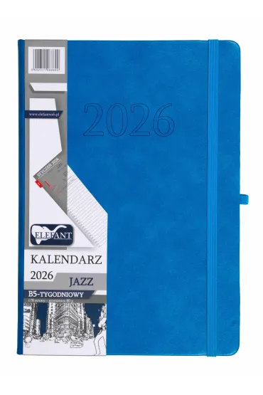 Elefant Kalendarz 2026 B5 tygodniowy Jazz niebieski