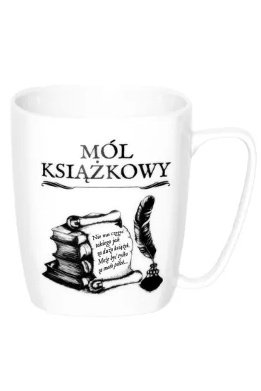 Nadwyraz.com Kubek ceramiczny bia�y M�l ksi��kowy