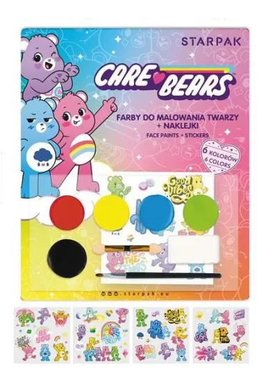 Starpak Farby do malowania twarzy z naklejkami. Care Bears