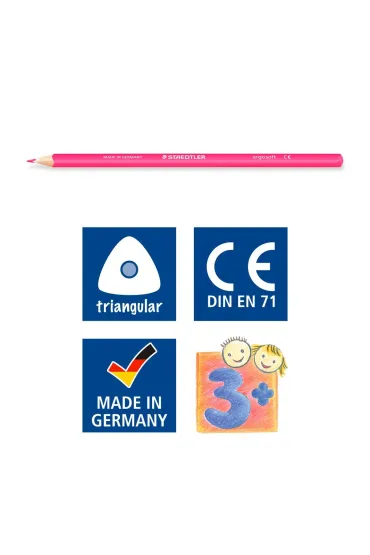 Staedtler Kredki o��wkowe ergosoft, tr�jk�tne, 12 kolor�w, w etui