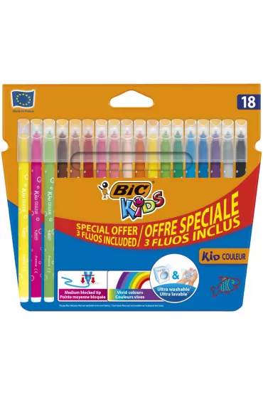 Bic Flamastry Kid Couleur Fluo 18 kolor�w
