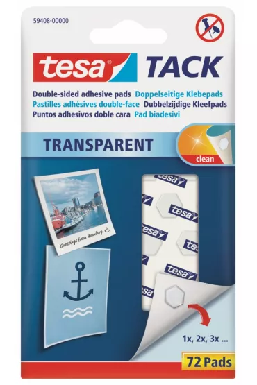 P�atki samoprzylepne transparentne tacka 72 szt. TESA  59408-0000
