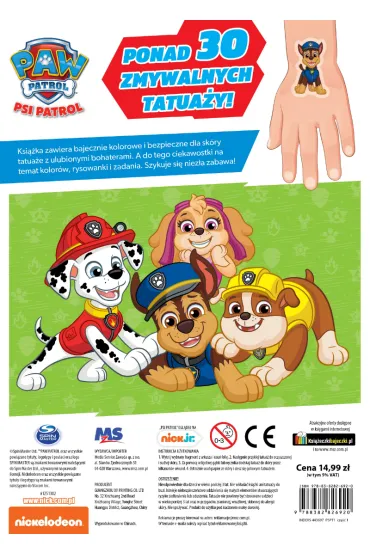 Psi Patrol. Rysowanki z bajecznymi tatua�ami. Barwne akcje