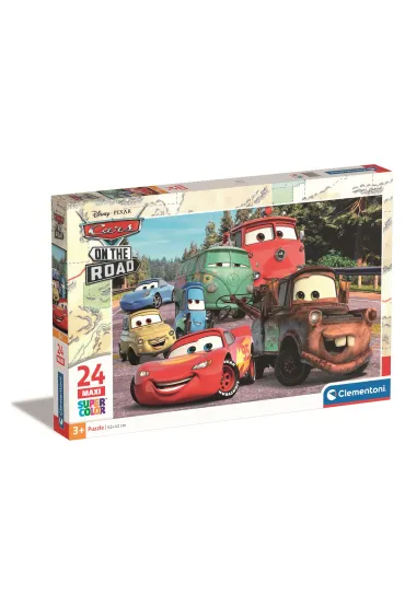 Puzzle 24 el. Maxi SuperColor. Cars on the road Clementoni