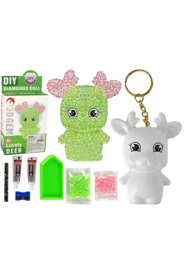 LeanToys Diamentowy Renifer DIY kryszta�ki brelok 3D ziel.