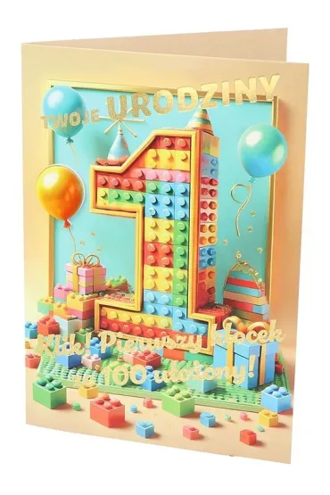Nero KARNET URODZINY 1 B6 Z KOP NER A-011 FOL