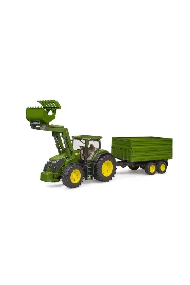 Traktor John Deere 7R 350 z �adowaczem i przyczep� Bruder