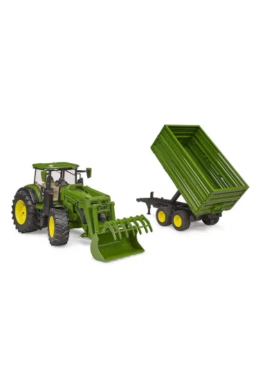 Traktor John Deere 7R 350 z �adowaczem i przyczep� Bruder