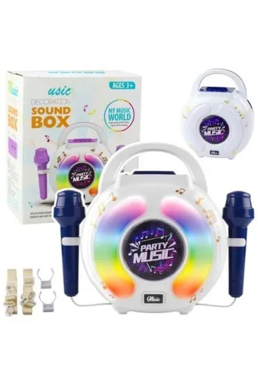 LeanToys Zestaw karaoke dwa mikrofony led