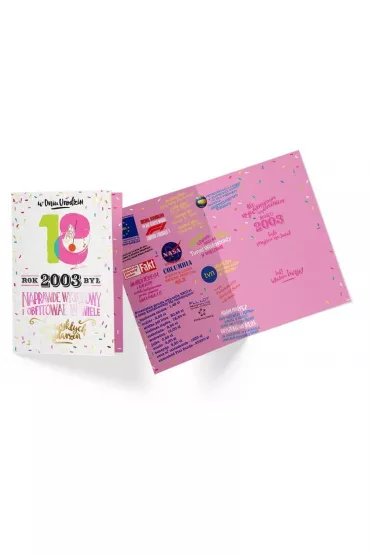 Kukartka Karnet B6 PR-295 Urodziny 18 2021