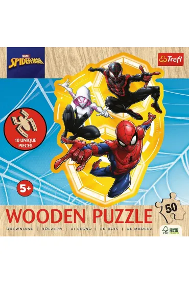 Puzzle drewniane 50 el. SpiderMan gotowy w akcji Trefl