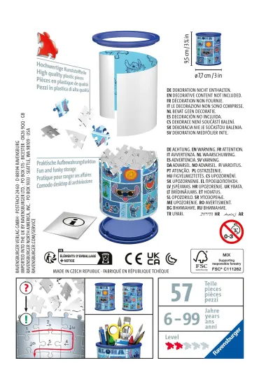 Puzzle 54 el. 3D Przybornik Disney Stitch Ravensburger