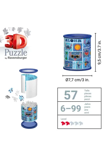 Puzzle 54 el. 3D Przybornik Disney Stitch Ravensburger