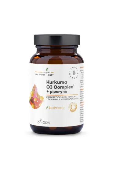 Aura Herbals Kurkuma 500 mg C3 Complex® + piperyna suplement diety 60 kaps.